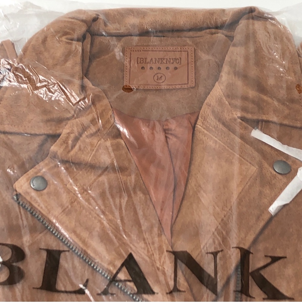 Blank NYC Brown Suede Leather Moto Zip Jacket In El Dorado M - Picture 9 of 11